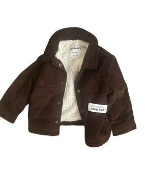 Old Navy Kids' Brown Corduroy Sherpa-Lined Jacket NWT
